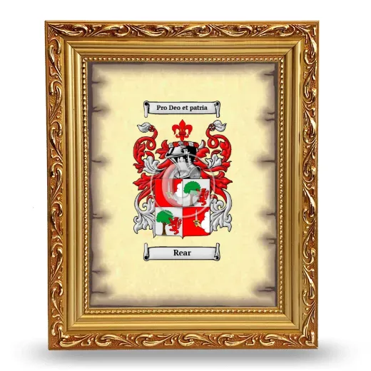 Rear Coat of Arms Framed - Gold