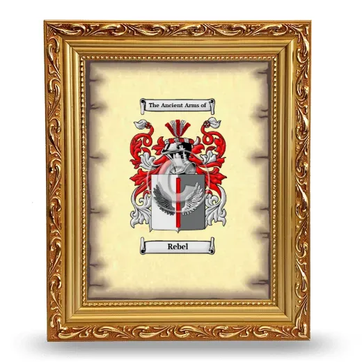 Rebel Coat of Arms Framed - Gold