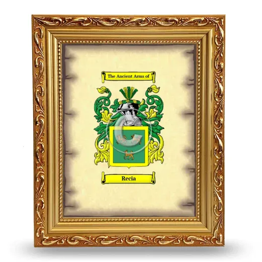 Recia Coat of Arms Framed - Gold