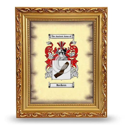 Reckers Coat of Arms Framed - Gold