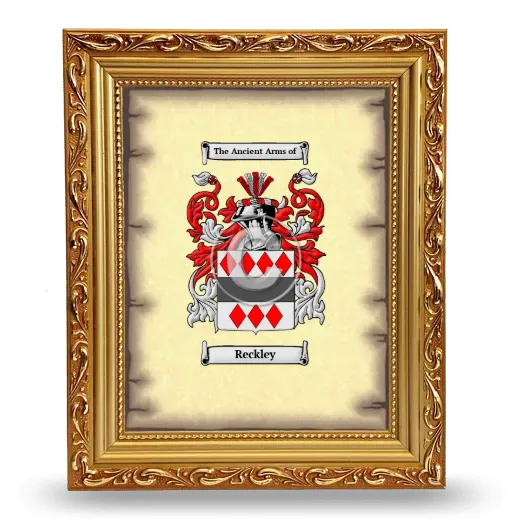 Reckley Coat of Arms Framed - Gold