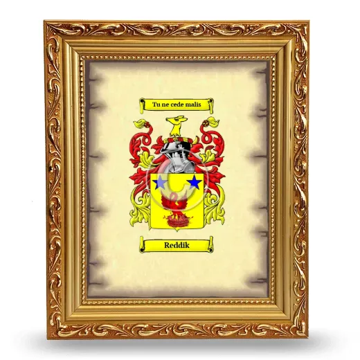 Reddik Coat of Arms Framed - Gold