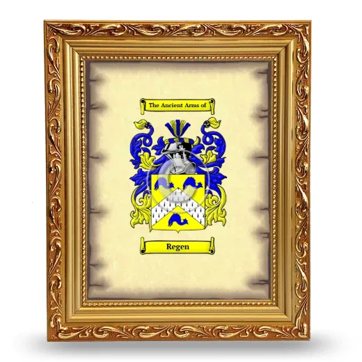 Regen Coat of Arms Framed - Gold