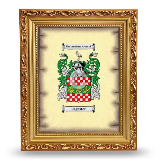 Regester Coat of Arms Framed - Gold