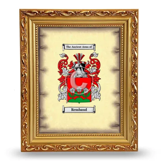 Rembaud Coat of Arms Framed - Gold
