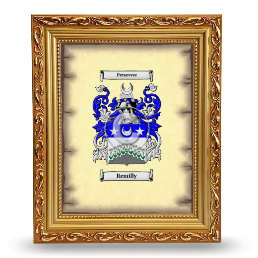 Remilly Coat of Arms Framed - Gold