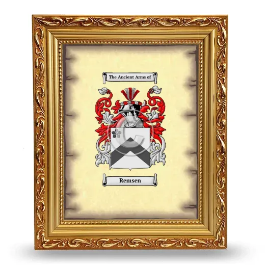 Remsen Coat of Arms Framed - Gold