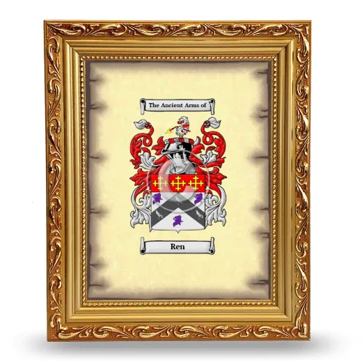Ren Coat of Arms Framed - Gold