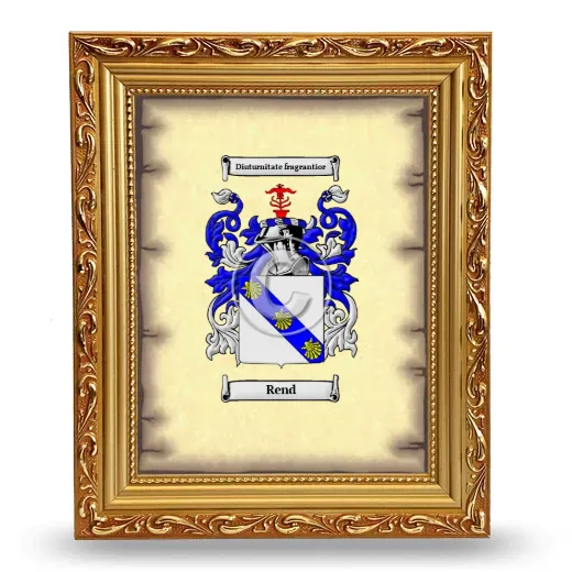 Rend Coat of Arms Framed - Gold