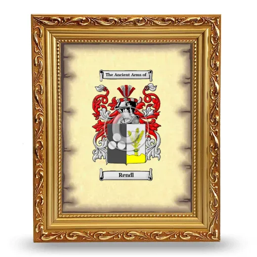 Rendl Coat of Arms Framed - Gold