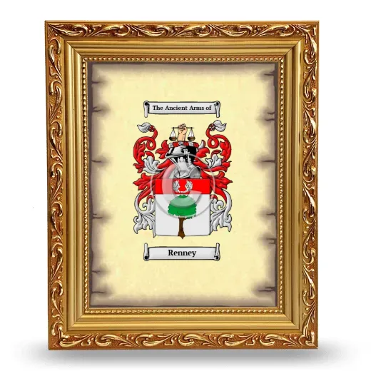 Renney Coat of Arms Framed - Gold
