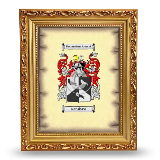 Renshaw Coat of Arms Framed - Gold