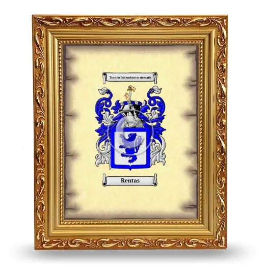 Rentas Coat of Arms Framed - Gold