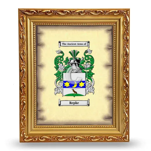 Repke Coat of Arms Framed - Gold