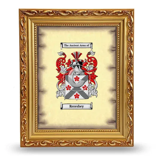 Reresbey Coat of Arms Framed - Gold