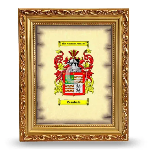 Resabala Coat of Arms Framed - Gold