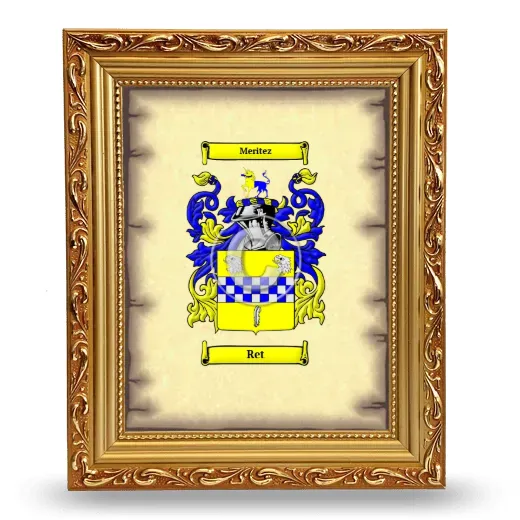 Ret Coat of Arms Framed - Gold