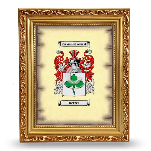 Retzer Coat of Arms Framed - Gold