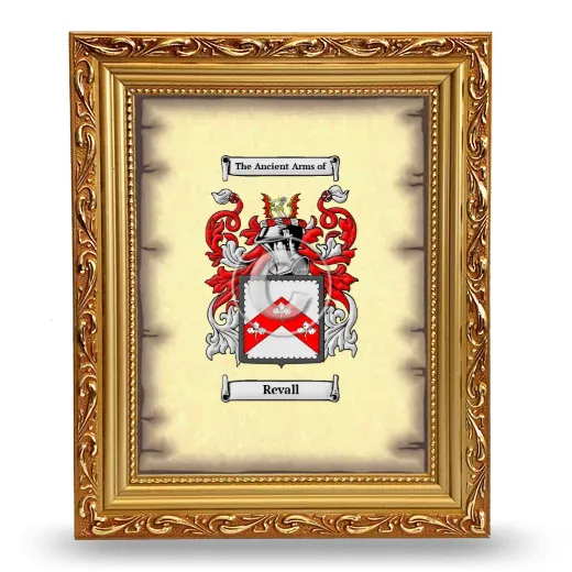 Revall Coat of Arms Framed - Gold