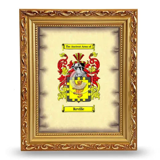 Reville Coat of Arms Framed - Gold