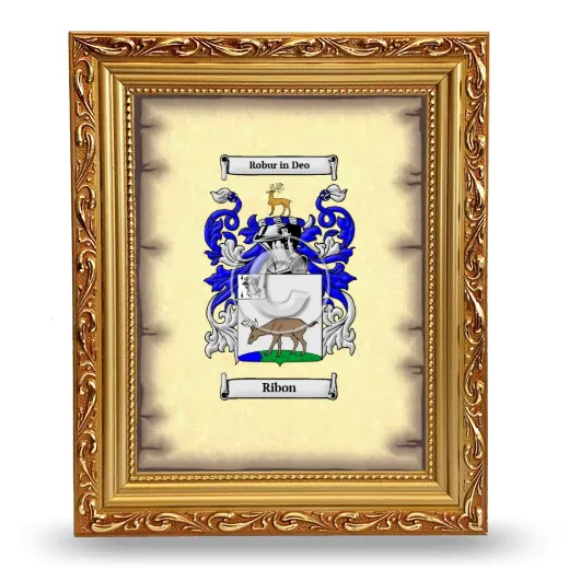 Ribon Coat of Arms Framed - Gold