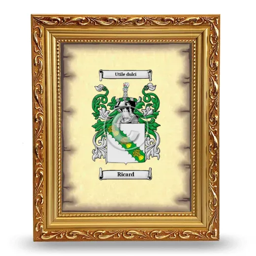 Ricard Coat of Arms Framed - Gold