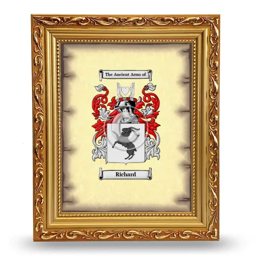 Richard Coat of Arms Framed - Gold