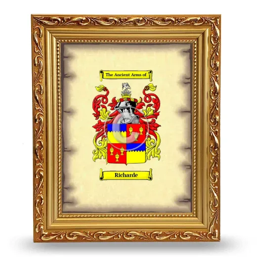 Richarde Coat of Arms Framed - Gold