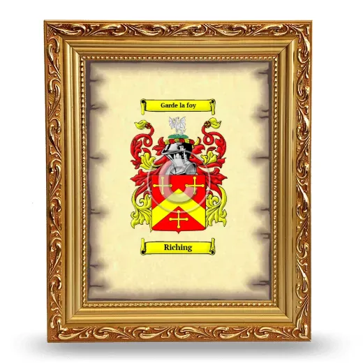 Riching Coat of Arms Framed - Gold