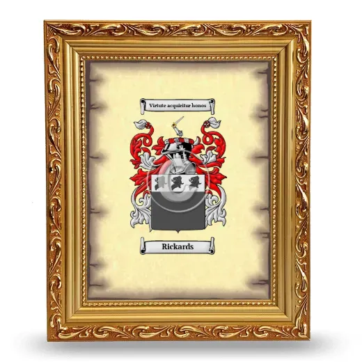 Rickards Coat of Arms Framed - Gold