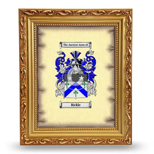 Rickle Coat of Arms Framed - Gold