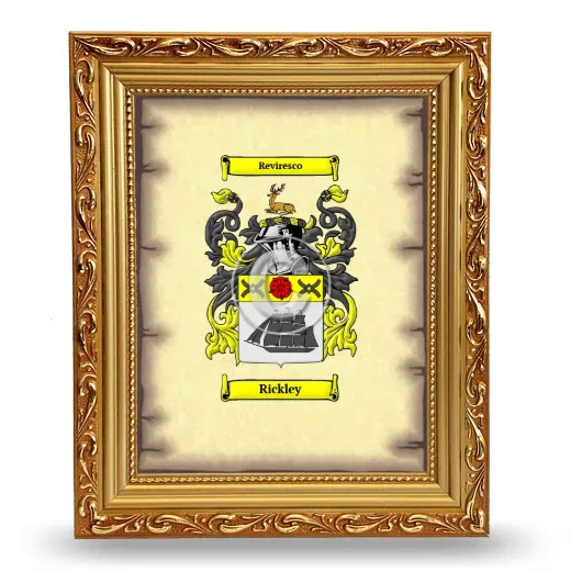 Rickley Coat of Arms Framed - Gold