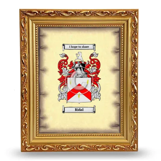 Ridal Coat of Arms Framed - Gold