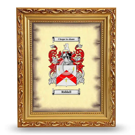 Riddall Coat of Arms Framed - Gold