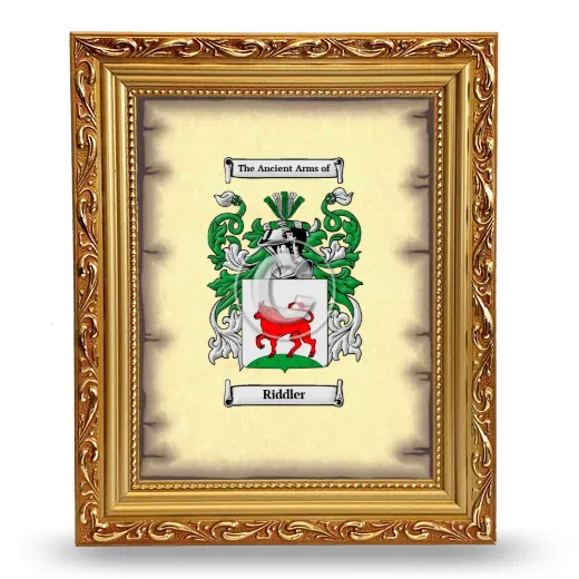 Riddler Coat of Arms Framed - Gold