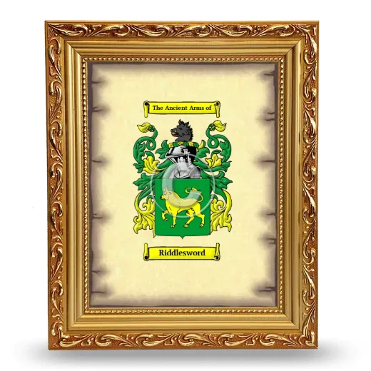 Riddlesword Coat of Arms Framed - Gold