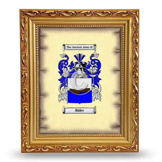 Rider Coat of Arms Framed - Gold