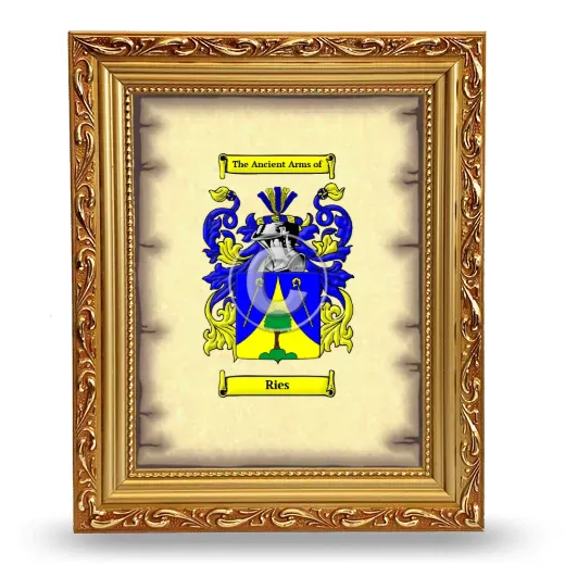 Ries Coat of Arms Framed - Gold