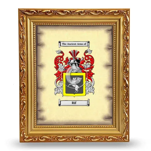 Rif Coat of Arms Framed - Gold
