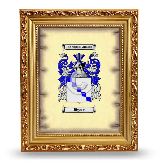 Rigate Coat of Arms Framed - Gold