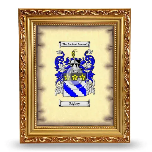 Rigbey Coat of Arms Framed - Gold