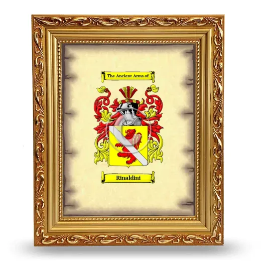 Rinaldini Coat of Arms Framed - Gold