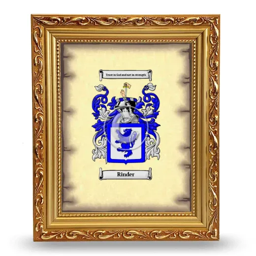 Rinder Coat of Arms Framed - Gold