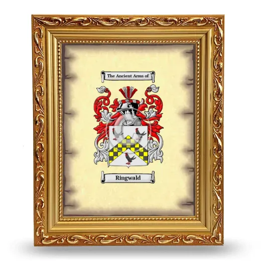 Ringwald Coat of Arms Framed - Gold