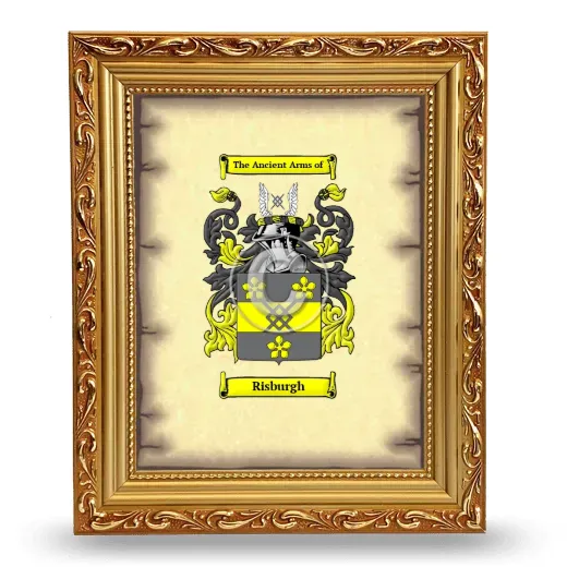 Risburgh Coat of Arms Framed - Gold