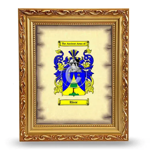 Risor Coat of Arms Framed - Gold