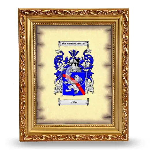 Rita Coat of Arms Framed - Gold