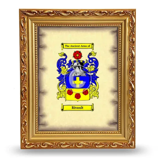 Rivault Coat of Arms Framed - Gold
