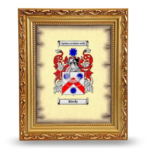 Rively Coat of Arms Framed - Gold
