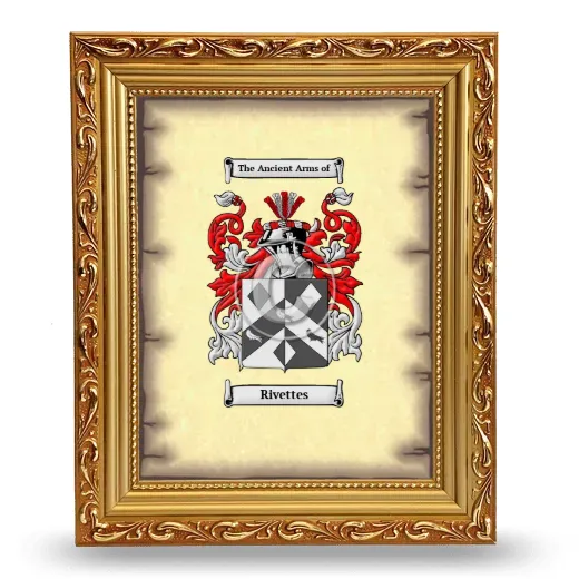 Rivettes Coat of Arms Framed - Gold